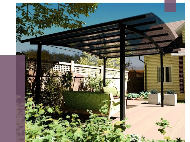 Навесы для террасы в Горячем Ключе от 13175 руб. под ключ | ПРОЛЁТ-Грч