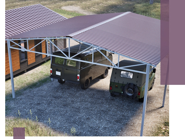 Двускатные навесы под ключ в Горячем Ключе — изготовление и монтаж