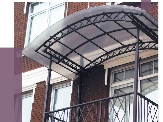 Козырьки над балконом в Горячем Ключе от 8731 руб. | ПРОЛЁТ-Грч