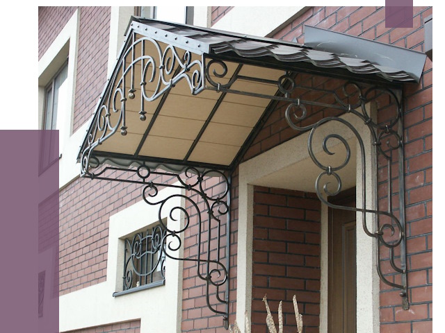 Двускатные козырьки в Горячем Ключе под ключ от 12916 руб.