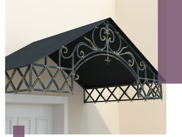 Двускатные металлические козырьки под ключ в Горячем Ключе